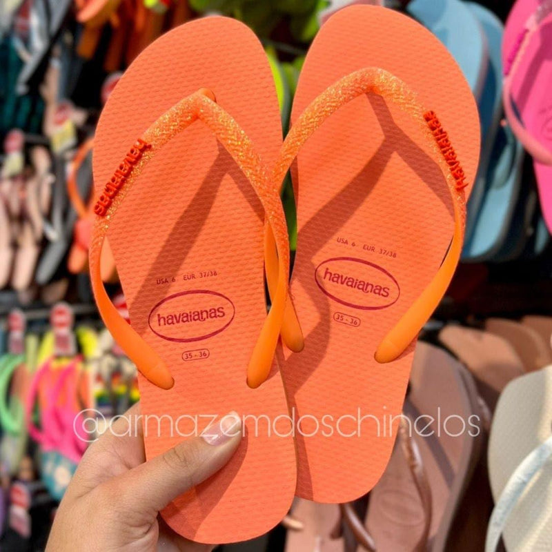 Havaianas Slim Neon Glitter - Lançamento Verão 2024 - (50%OFF) PROMOÇÃO VERÃO DE OFERTAS!