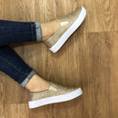 [MEGA PROMOÇÃO MÊS DO CONSUMIDOR] - COMBO OKAY!  2 PARES - Slip Ortopédico Glitter Gold + Slip Ortopédico Nobuc Preto